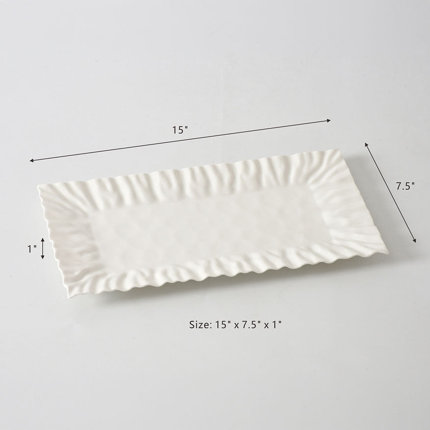 Pampa Bay Mascali Bianca Rectangular Tray - White