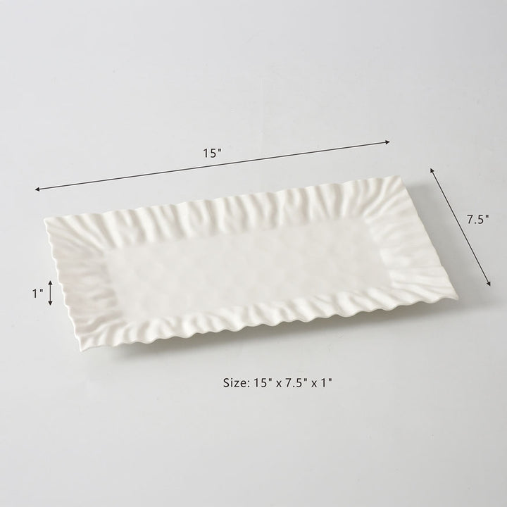 Pampa Bay Mascali Bianca Rectangular Tray - White