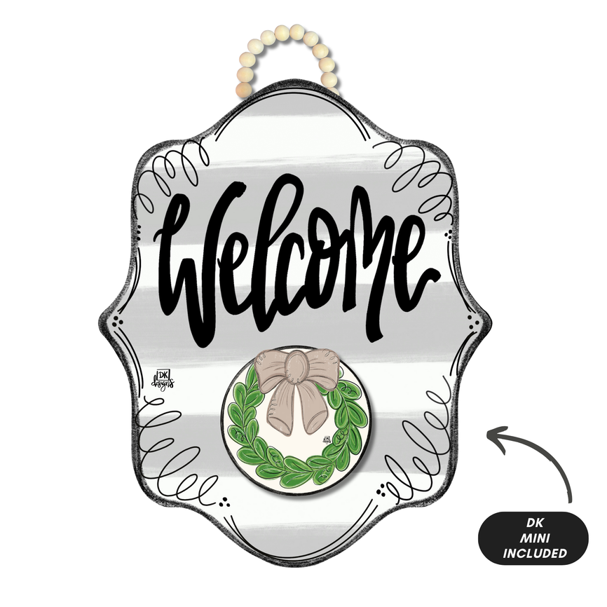 DK Stripe Bloom "Welcome" Hanger + Mini
