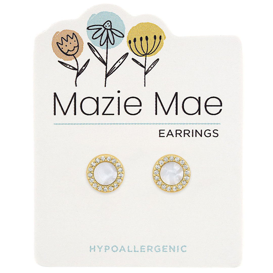Mazie Mae Gold Mother of Pearl Halo Stud Earrings