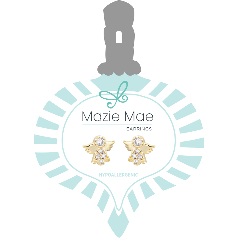 Mazie Mae Gold White Opal Christmas Tree Stud Earrings