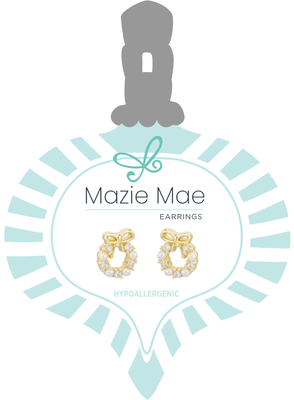 Mazie Mae Gold Pearl and CZ Wreath Stud Earrings