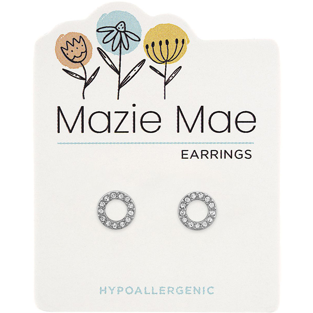 Mazie Mae Silver CZ Open Circle Stud Earrings