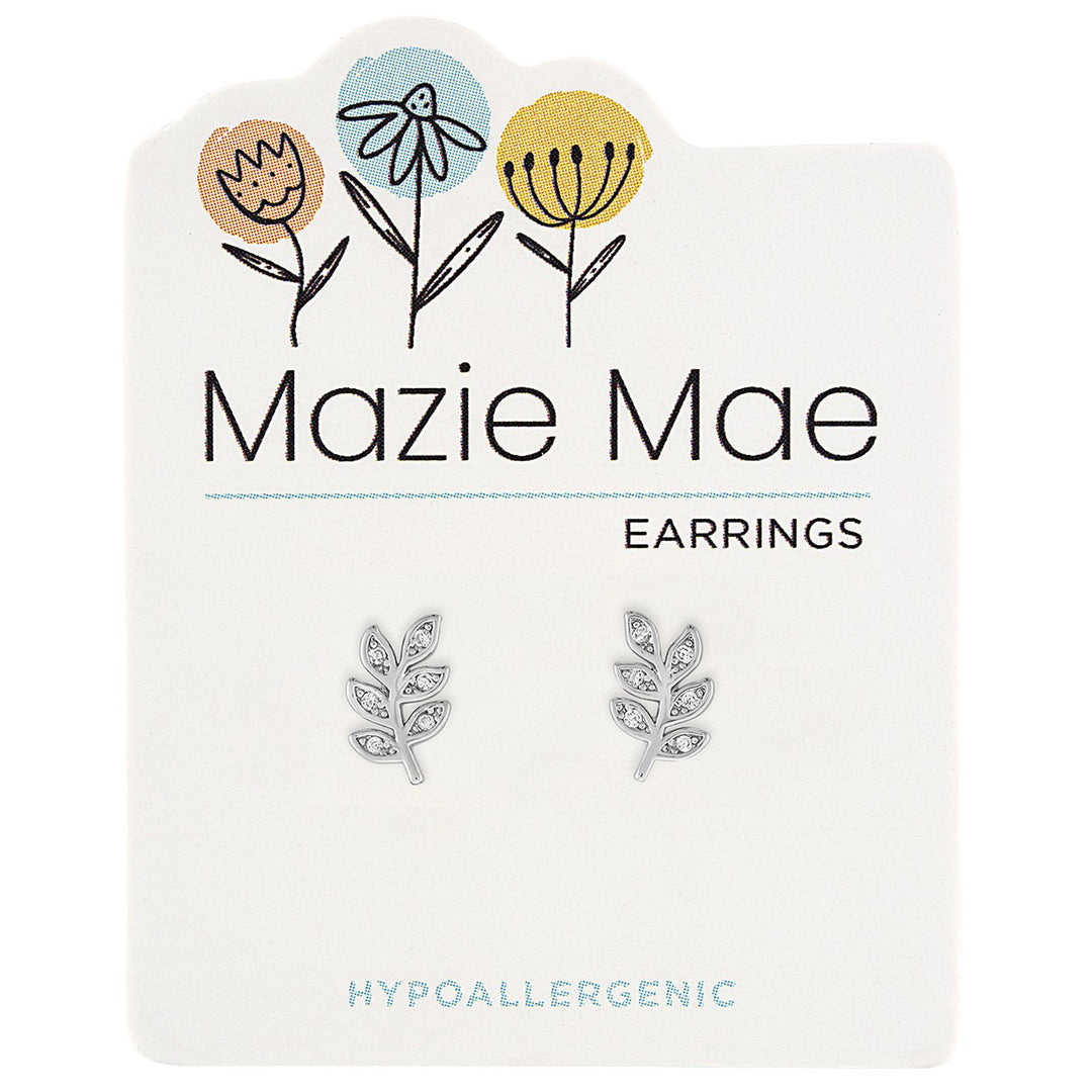 Mazie Mae Silver CZ Branch Stud Earrings
