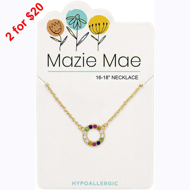 Mazie Mae Gold Multicolor Open Circle Necklace