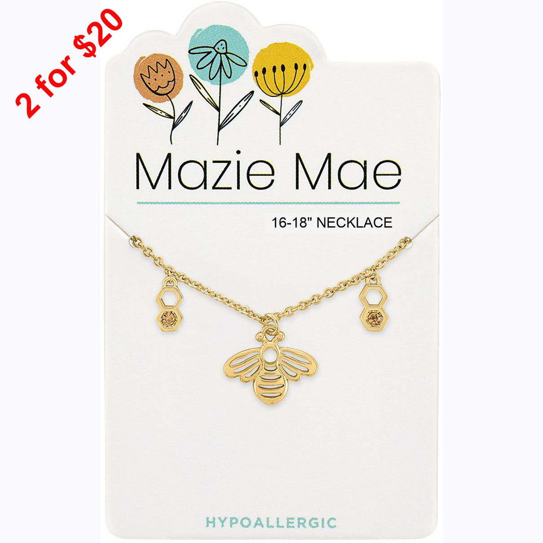 Mazie Mae Gold Bee Necklace