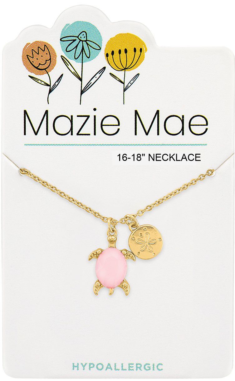 Mazie Mae Gold Rosewater Opal Turtle & Sand Dollar Dangle Necklace