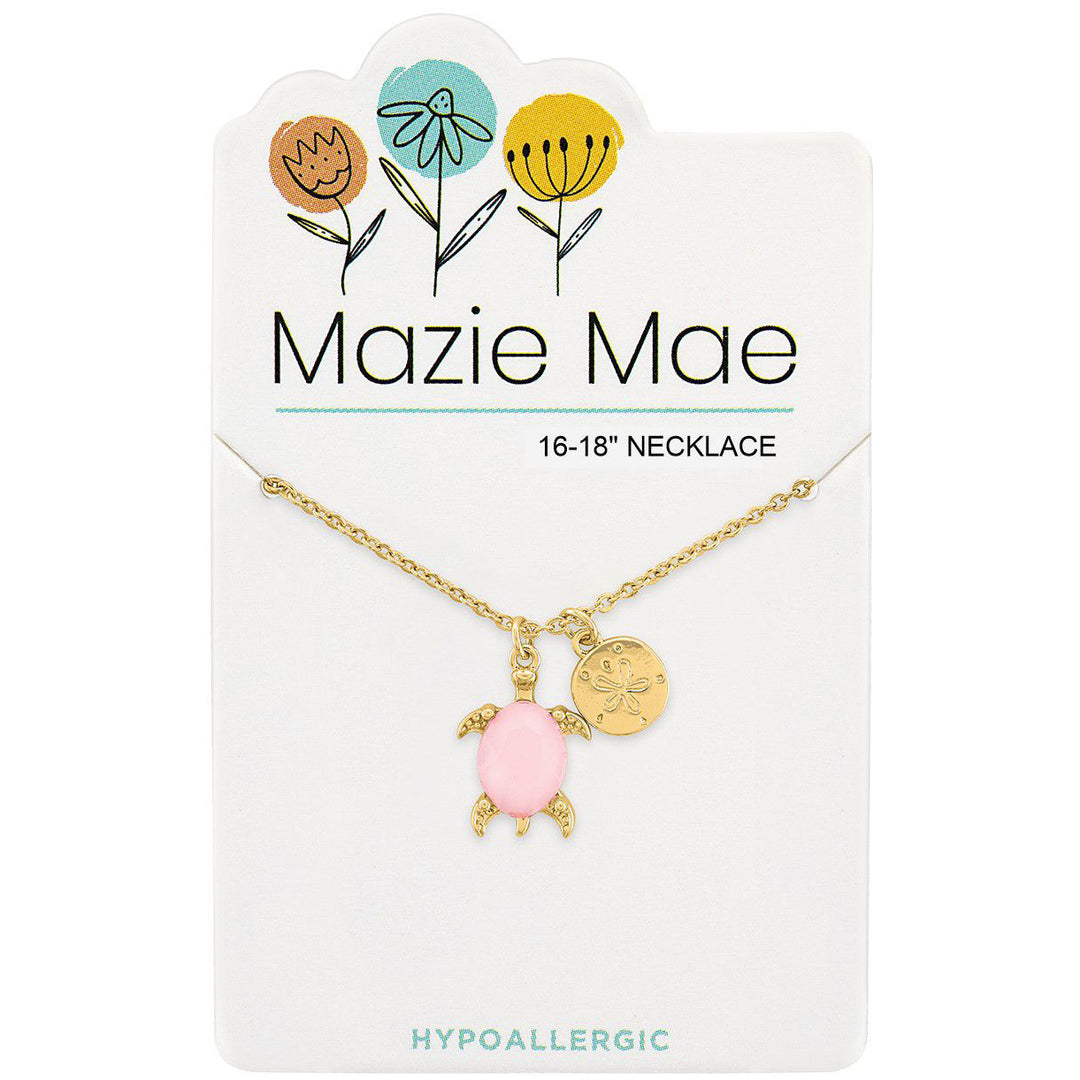 Mazie Mae Gold Rosewater Opal Turtle & Sand Dollar Dangle Necklace