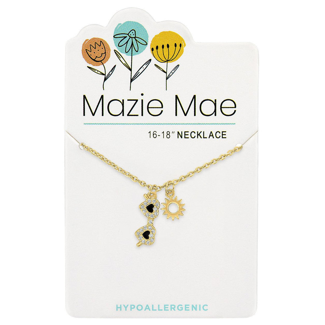 Mazie Mae Gold Sun & Shades Dangle Necklace