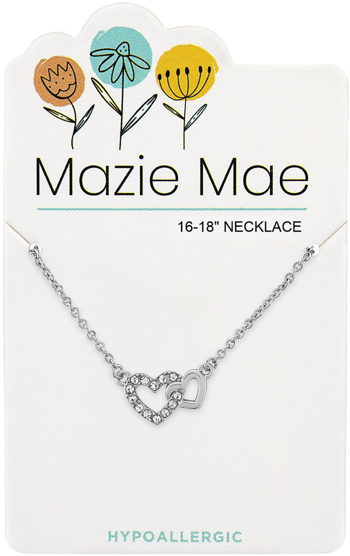 Mazie Mae Silver Interlocking Hearts Necklace