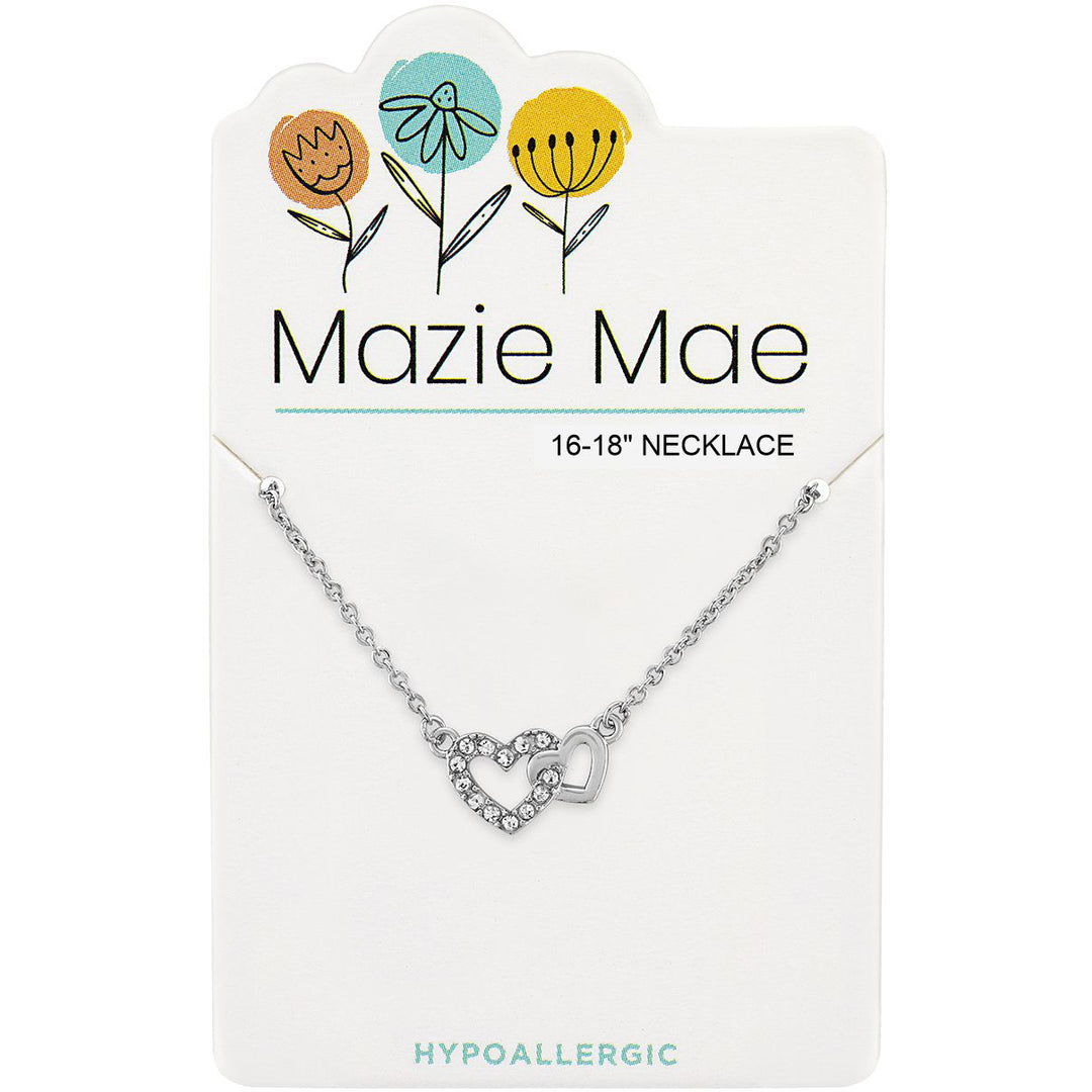 Mazie Mae Silver Interlocking Hearts Necklace