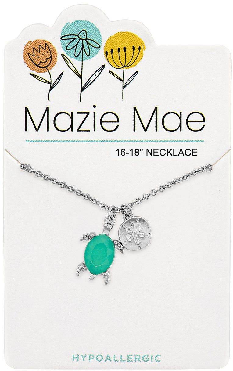 Mazie Mae Silver Pacific Opal Turtle & Sand Dollar Dangle Necklace