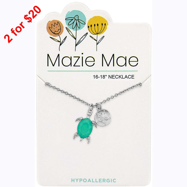 Mazie Mae Silver Pacific Opal Turtle & Sand Dollar Dangle Necklace