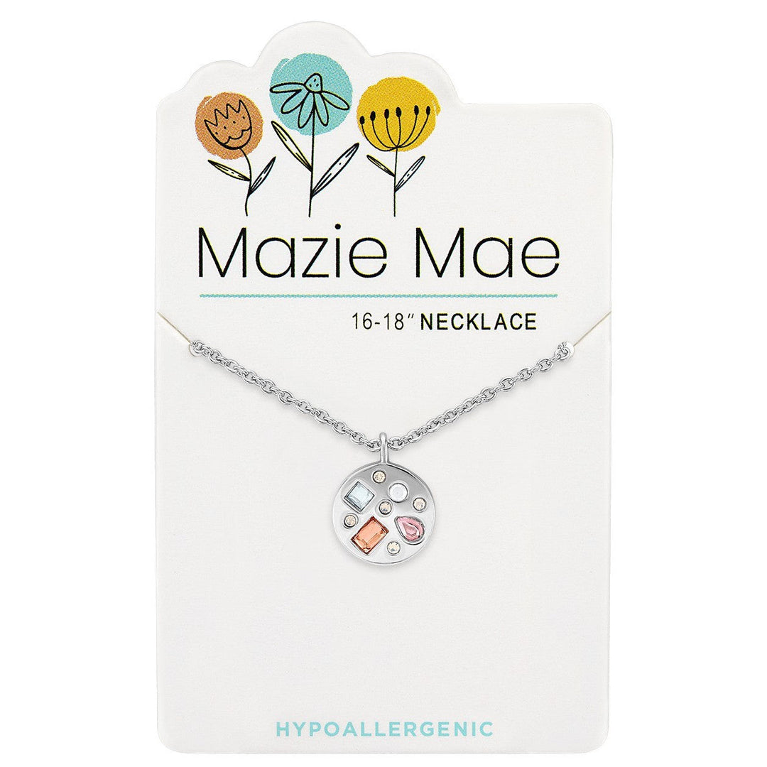 Mazie Mae Silver Pink Cluster Pendant Necklace