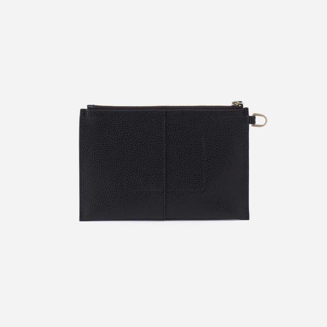 Hobo Vida Small Pouch Wristlet - Black + Biscuit Micro Pebbled Leather