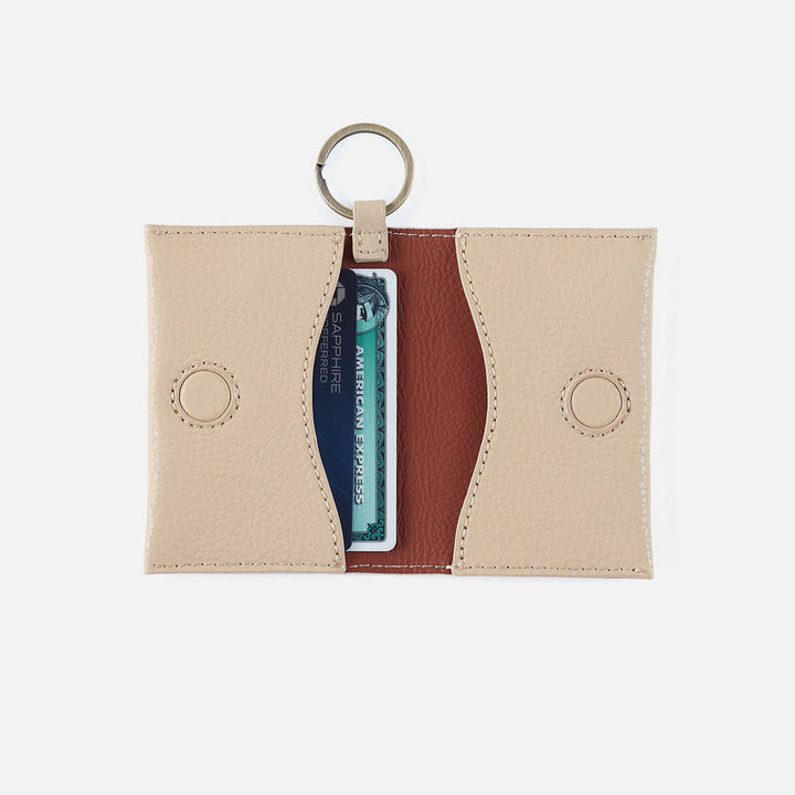 Hobo Vida Card Case - Almond Micro Pebbled Leather