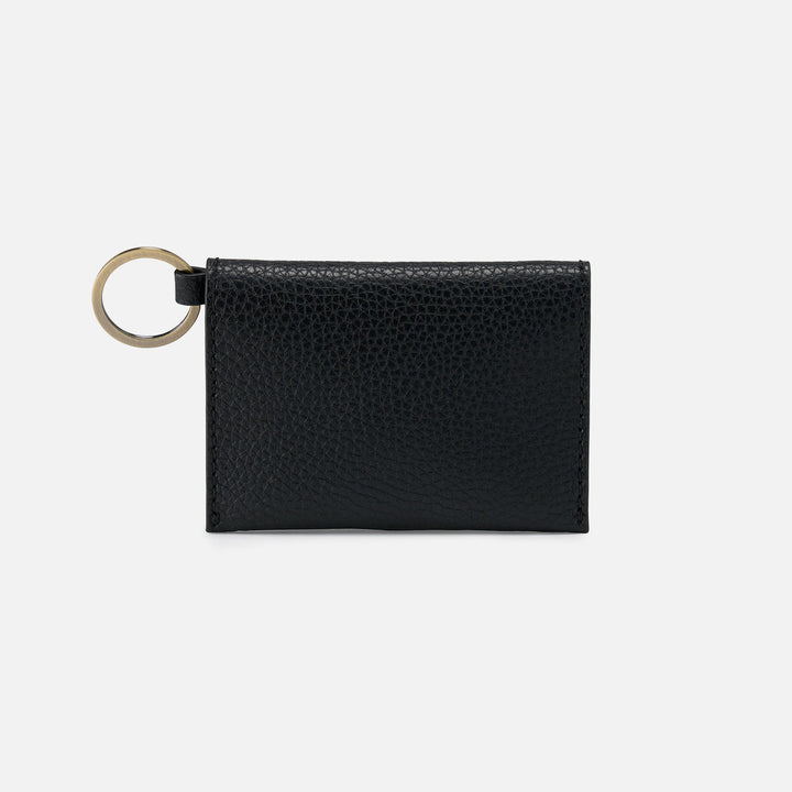 Hobo Vida Card Case - Black Micro Pebbled Leather