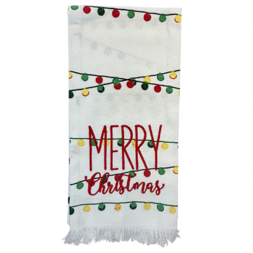 Hanging By A Thread Towel - Merry Christmas Lights
