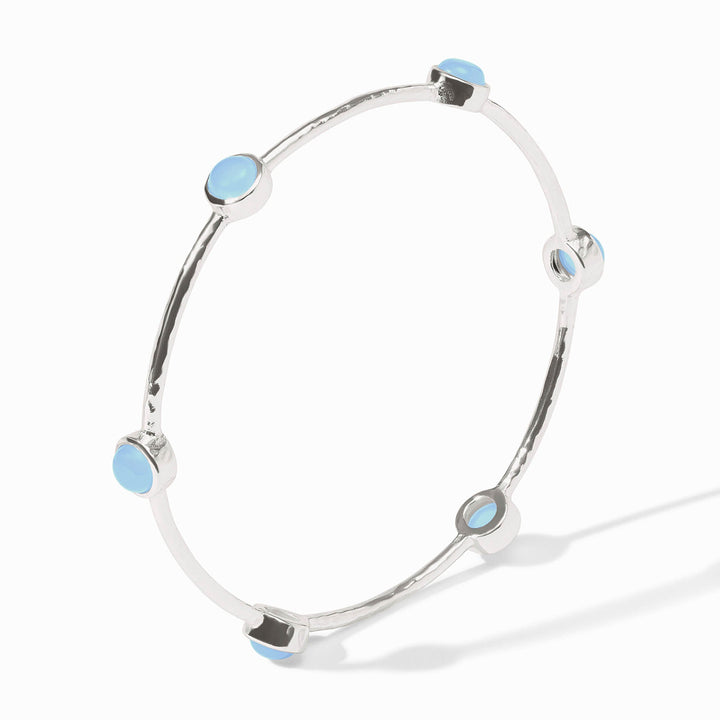 Julie Vos Milano Luxe Bangle - Silver/Iridescent Clear Crystal/Small