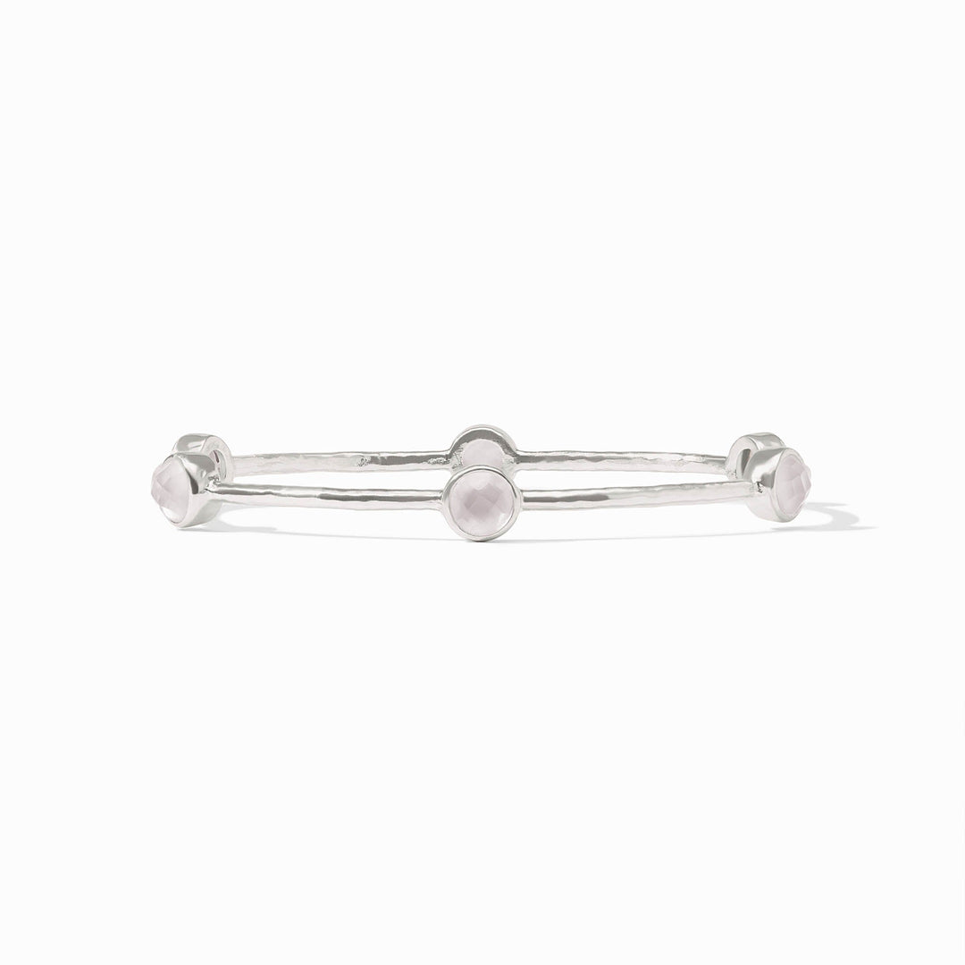 Julie Vos Milano Luxe Bangle - Silver/Iridescent Clear Crystal/Small