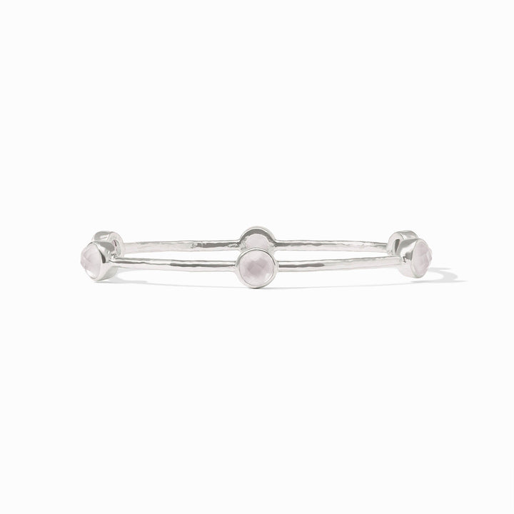 Julie Vos Milano Luxe Bangle - Silver/Iridescent Clear Crystal/Small