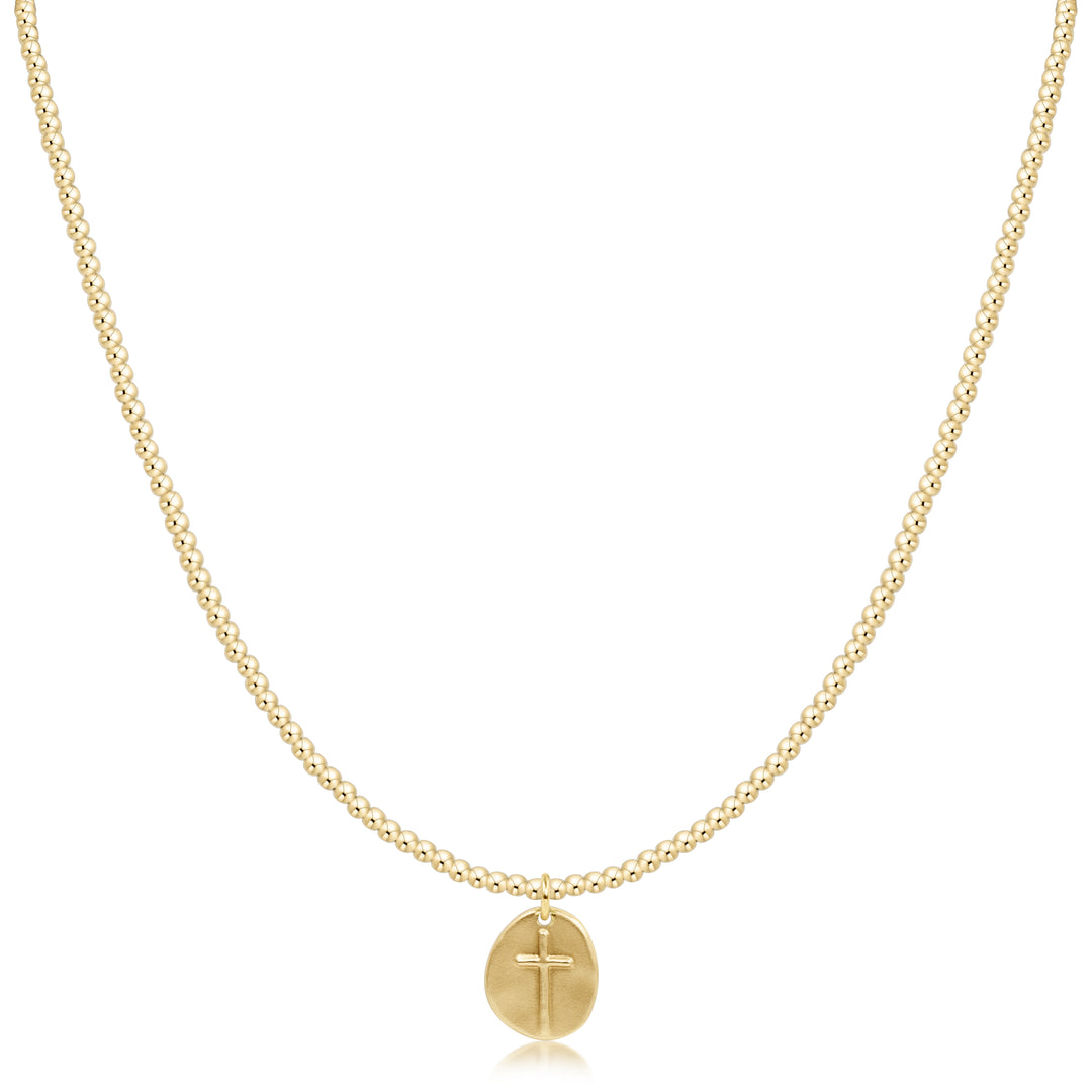 enewton 17" Choker Classic Gold 2mm Bead - Inspire Small Gold Charm