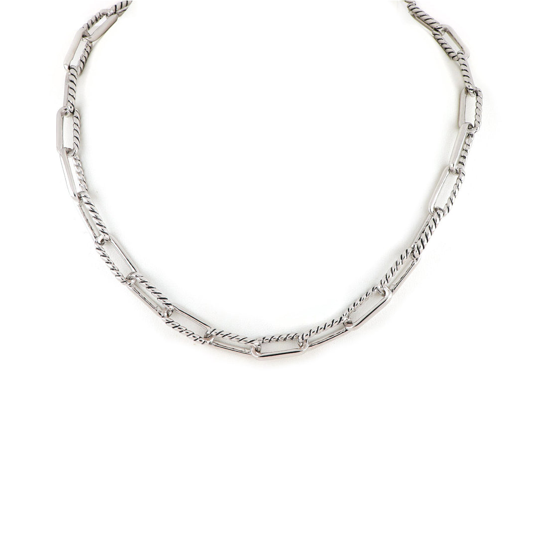 John Medeiros Diamante JM Large Link Necklace - 18.5" Rhodium