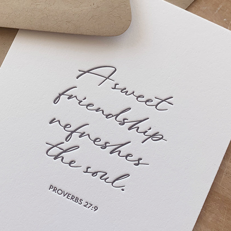 Twelve Stone Art Proverbs 27:9 Letterpress Flat Note Card