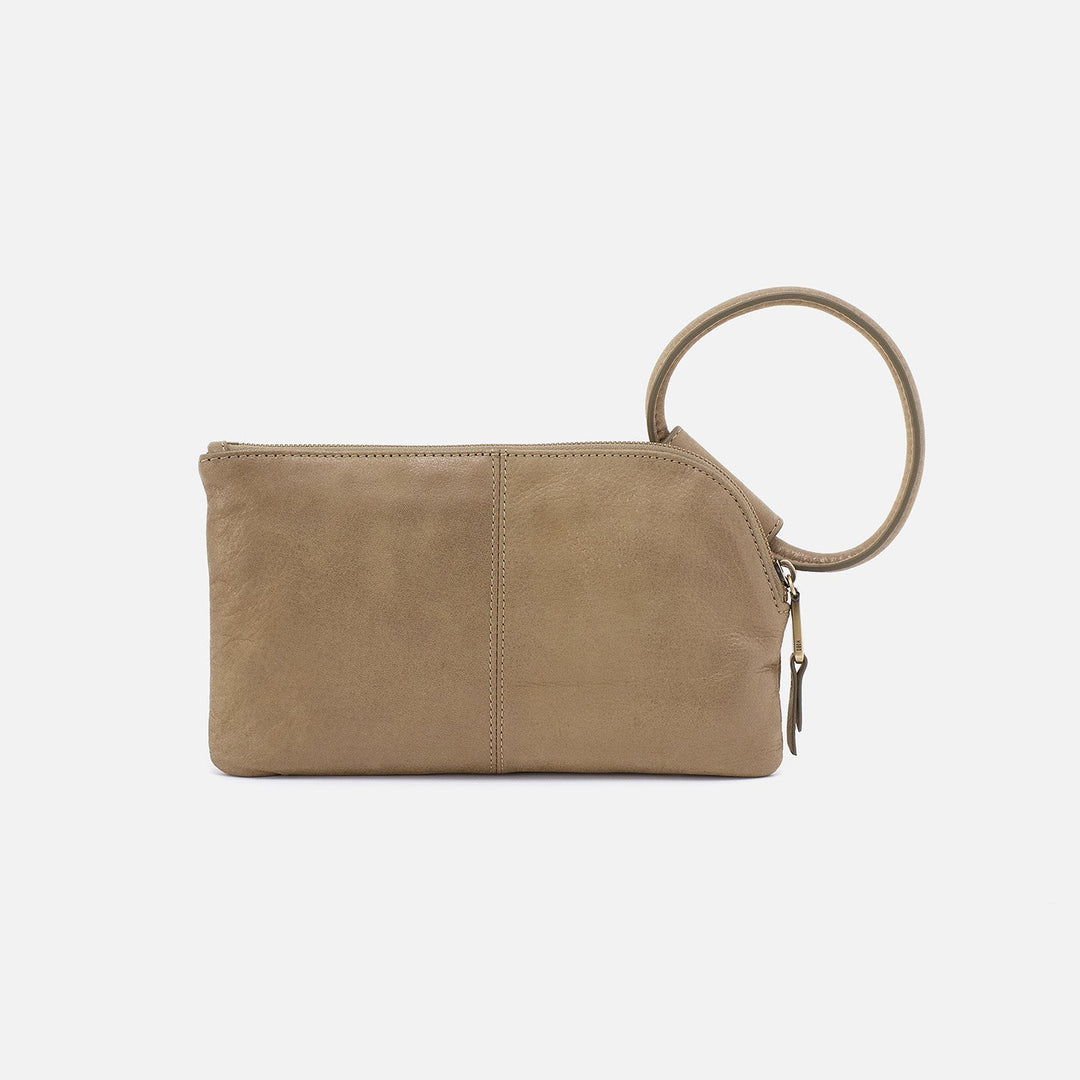 Hobo Sable Wristlet - Burnished Sage Metallic Leather