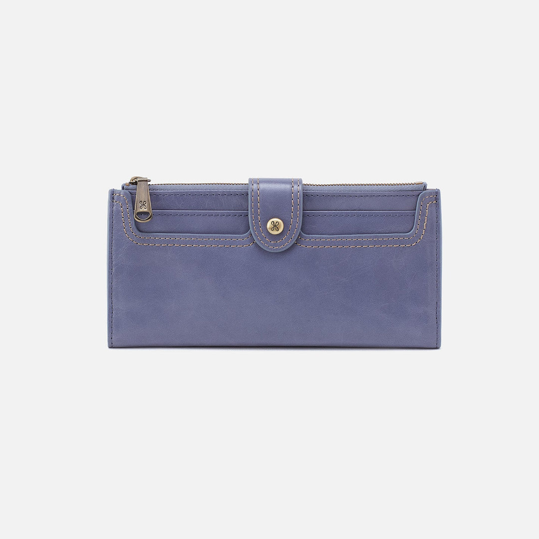 Hobo Dunn Continental Wallet -  Sky Blue Polished Leather