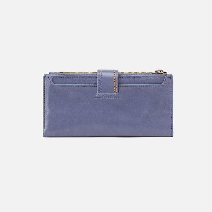 Hobo Dunn Continental Wallet -  Sky Blue Polished Leather