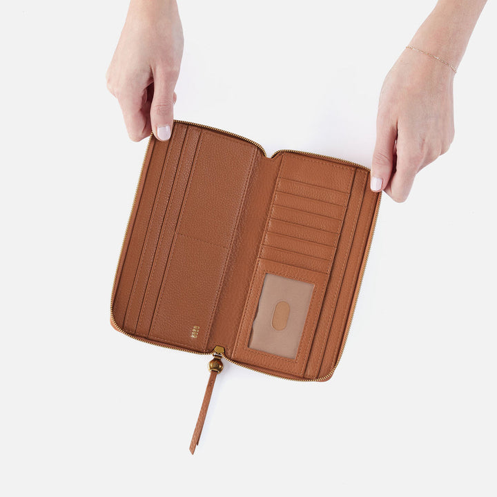 Hobo Hart Large Wallet -Warm Honey Pebbled Leather