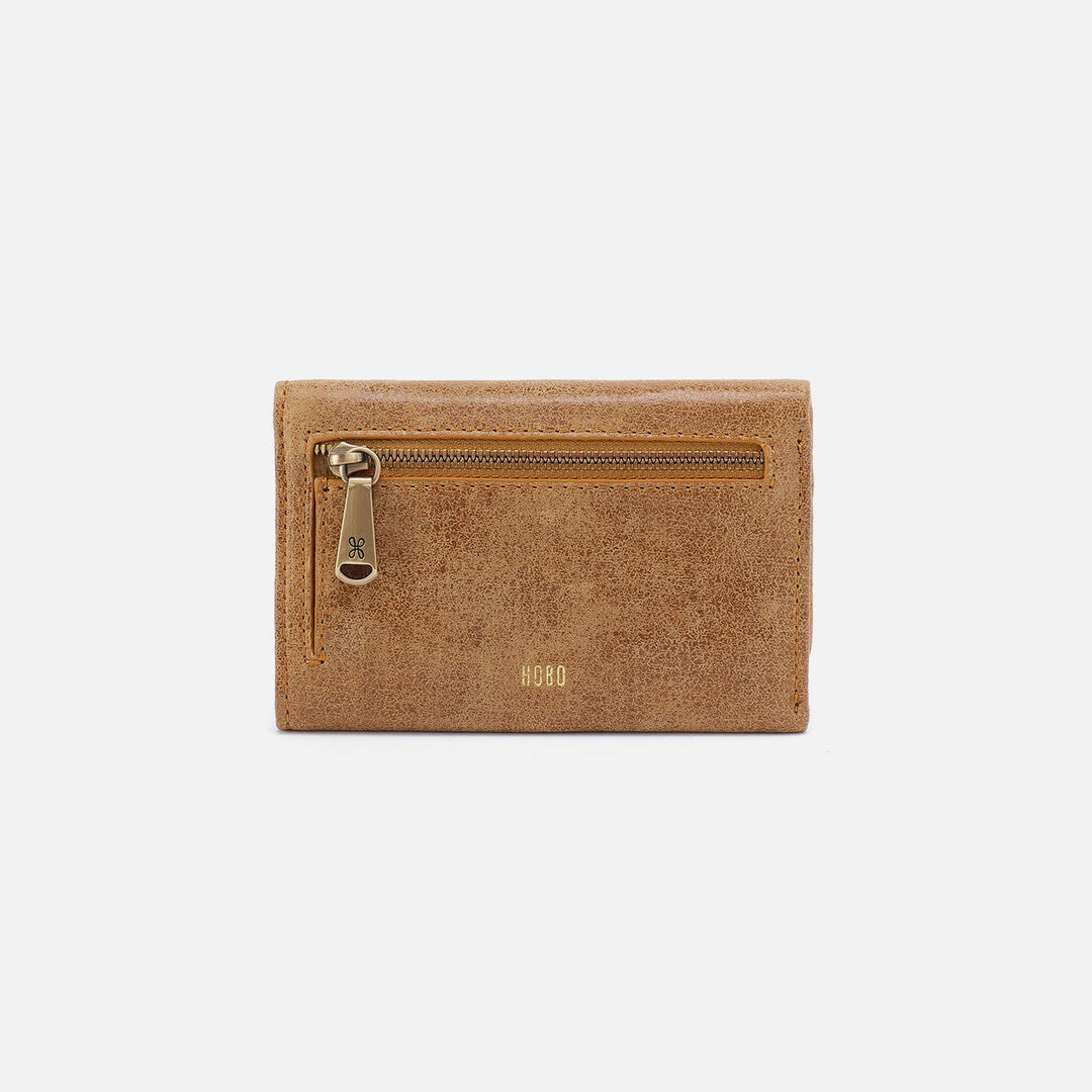 Hobo Jill Trifold Wallet - Whiskey Buffed Leather
