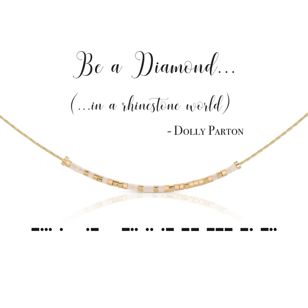 Dot & Dash Morse Code Necklace - Be a Diamond