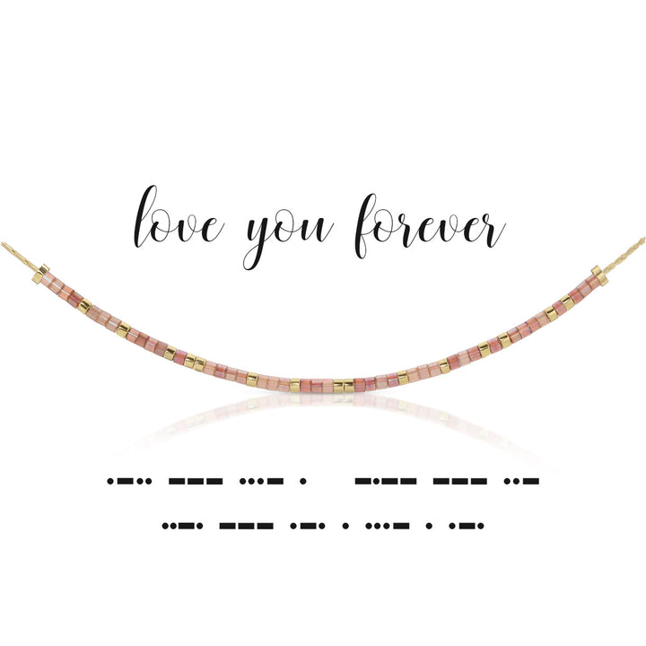 Dot & Dash Morse Code Necklace - Love You Forever