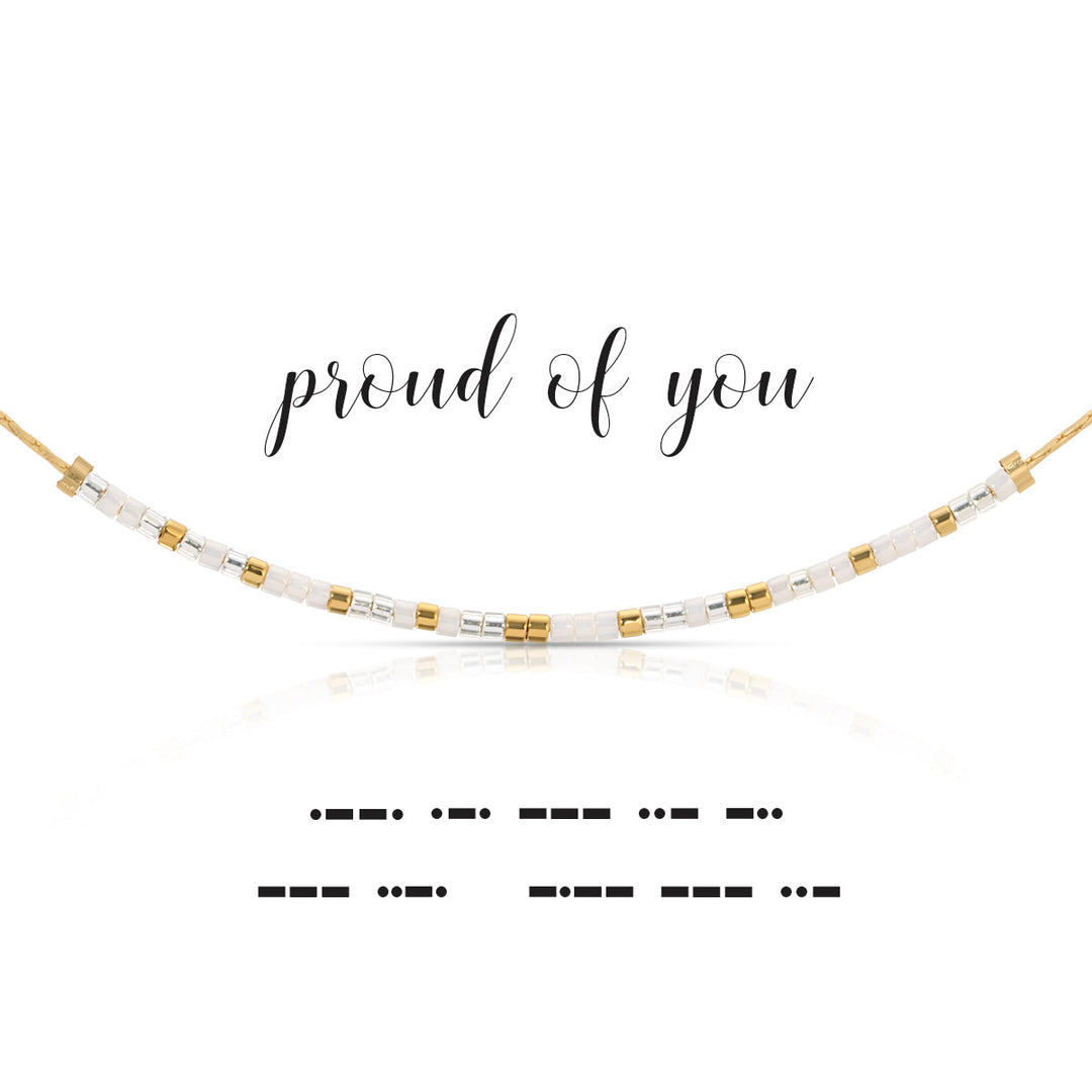 Dot & Dash Morse Code Necklace - Proud of You