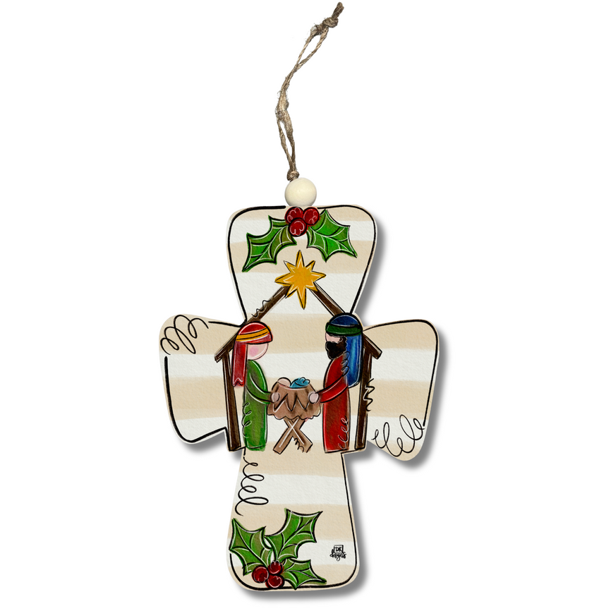 DK Nativity Cross Ornament