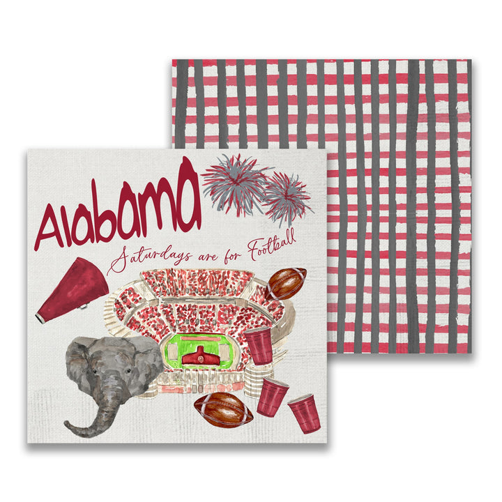 French Graffiti Cocktail Napkins - Alabama Football Pattern