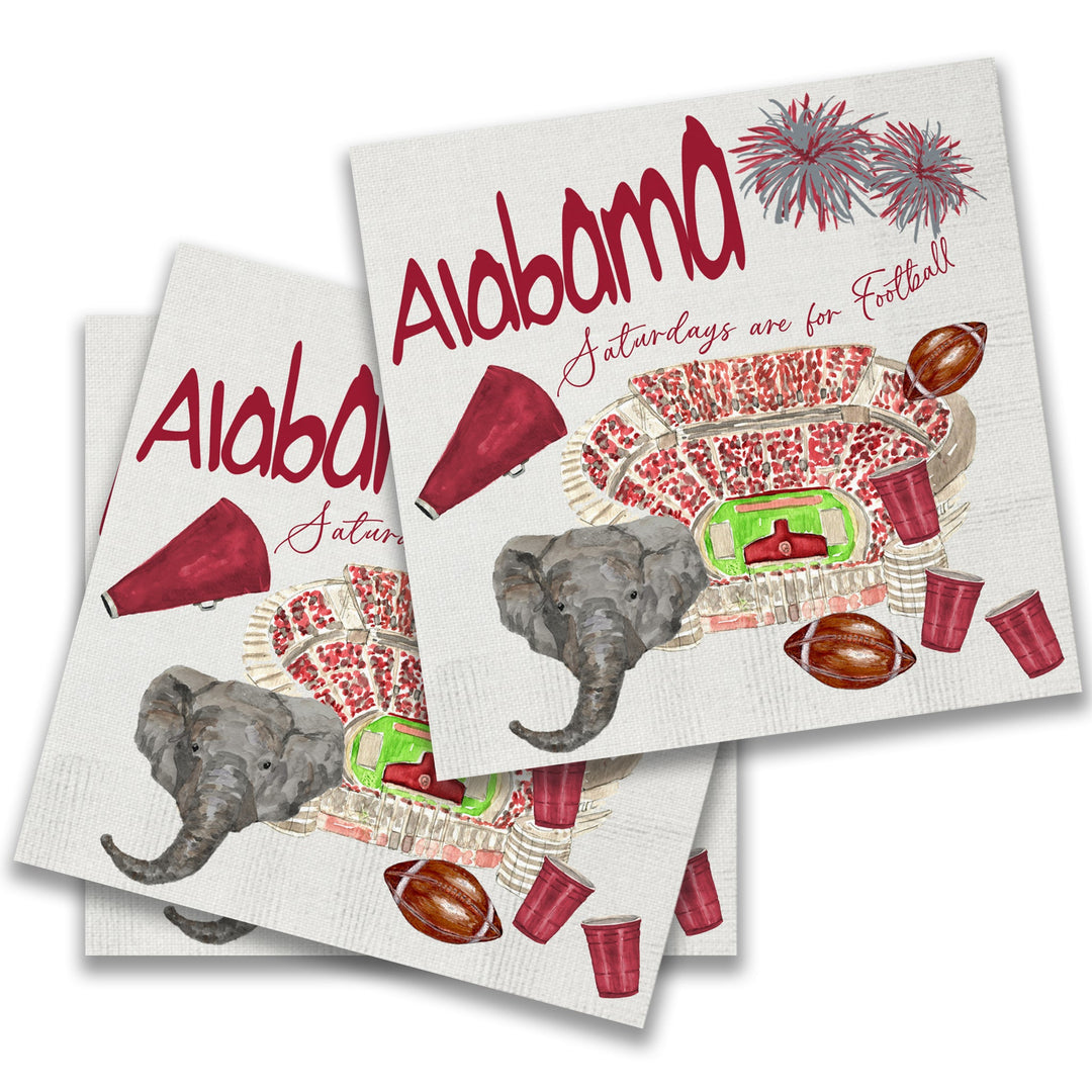 French Graffiti Cocktail Napkins - Alabama Football Pattern