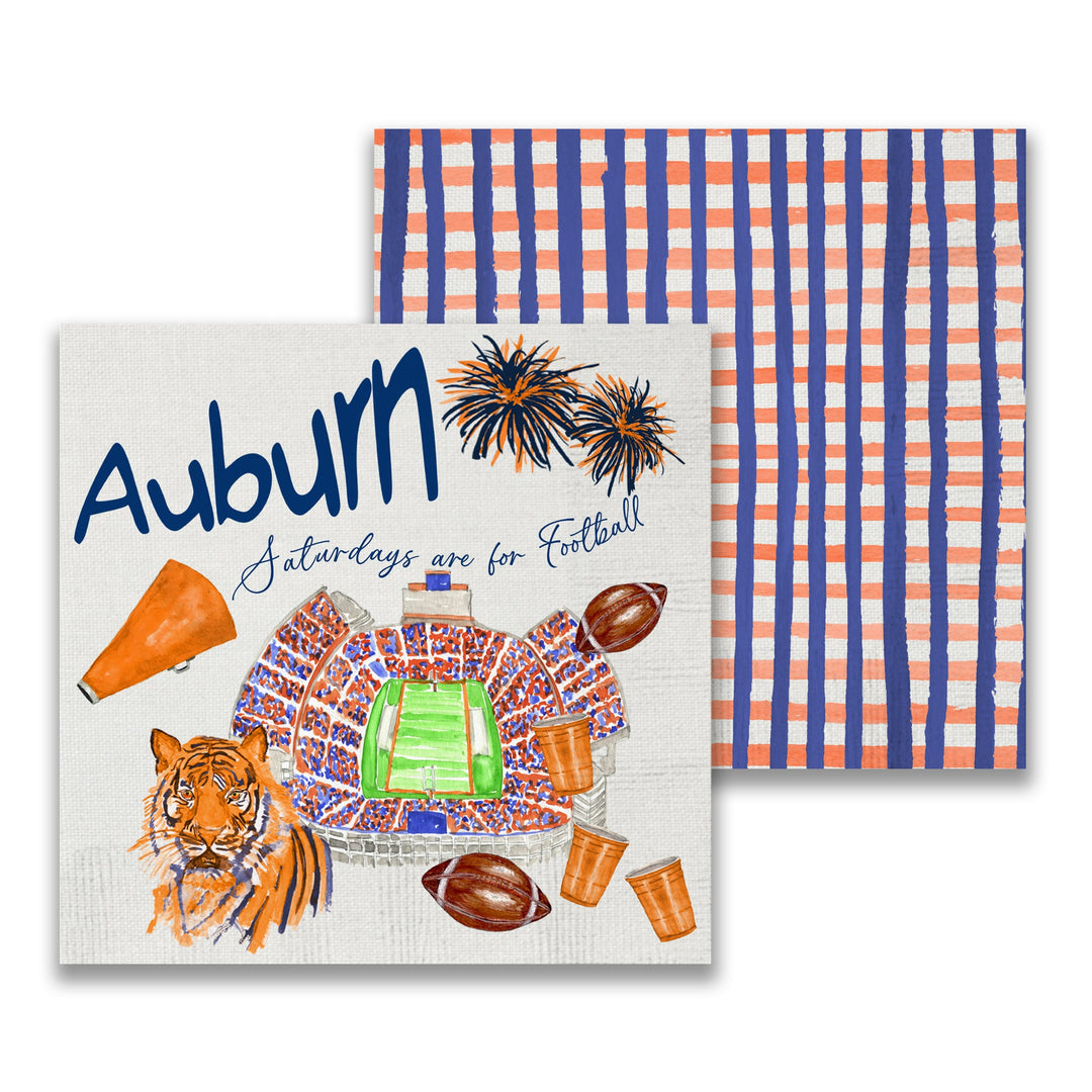 French Graffiti Cocktail Napkins - Auburn Football Pattern