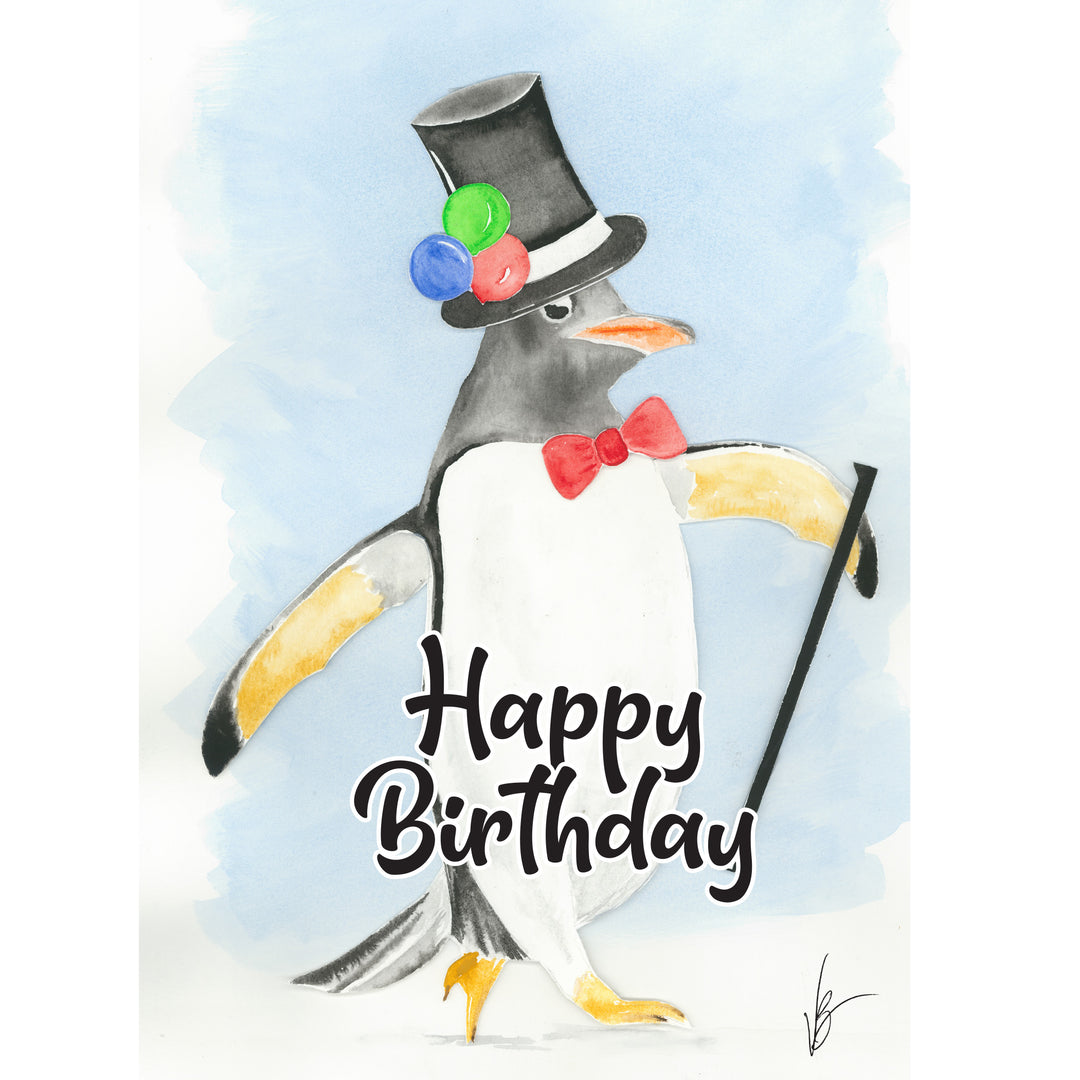 Millie Ann & Me Penguin Birthday Card