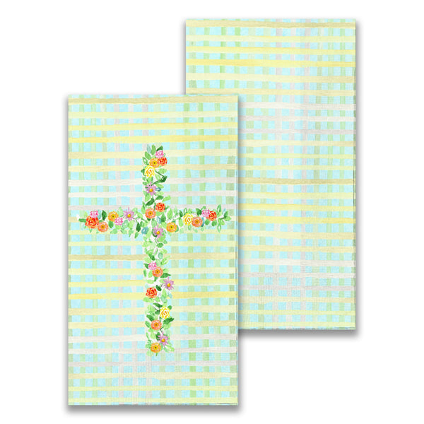 French Graffiti Guest Towel - Cross with Flowers