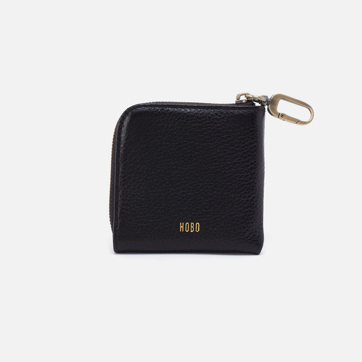 Hobo Cass Small Pouch Mini Wallet - Black Pebbled Leather