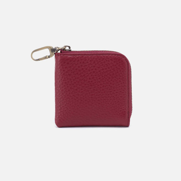 Hobo Cass Small Pouch Mini Wallet - Wine Pebbled Leather