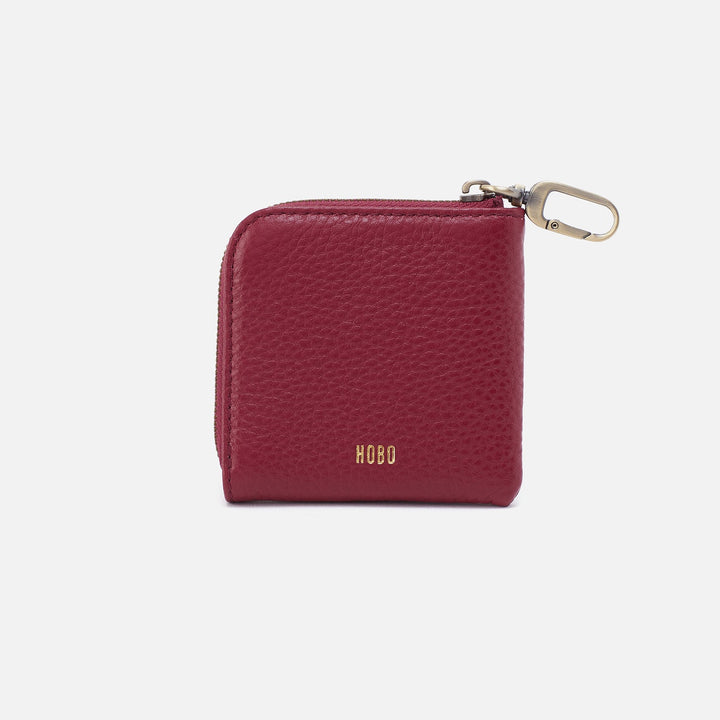 Hobo Cass Small Pouch Mini Wallet - Wine Pebbled Leather