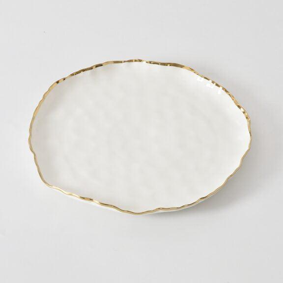 Pampa Bay Portofino Round Platter - White/Gold