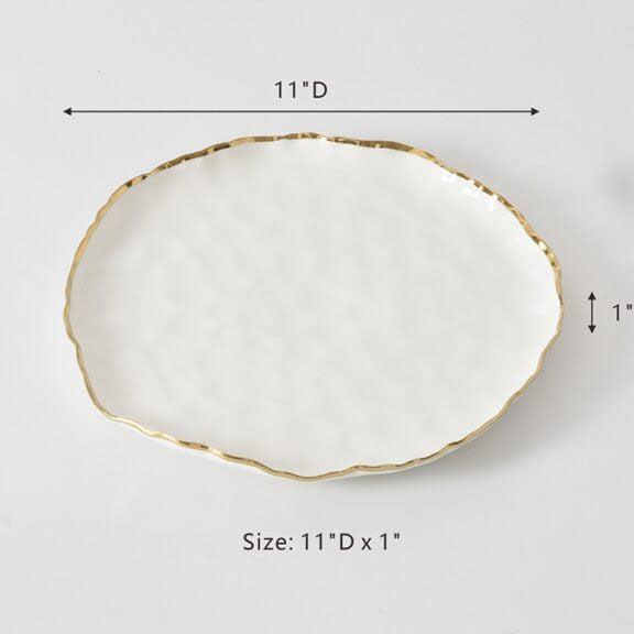 Pampa Bay Portofino Round Platter - White/Gold
