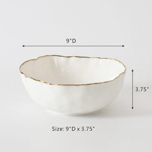 Pampa Bay Portofino Medium Bowl - White/Gold