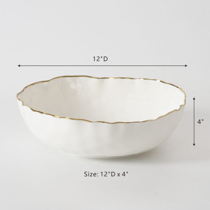 Pampa Bay Portofino Large Bowl - White/Gold