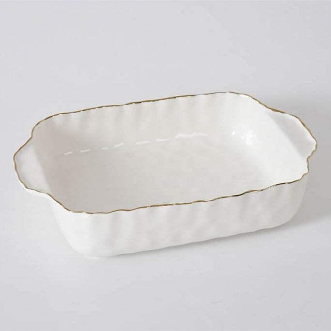 Pampa Bay Portofino Rectangular Baking Dish - White/Gold